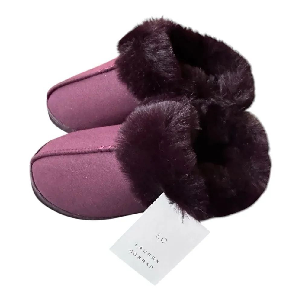 NWT LC Lauren Conrad Faux Fur Clogs Sz 6/7